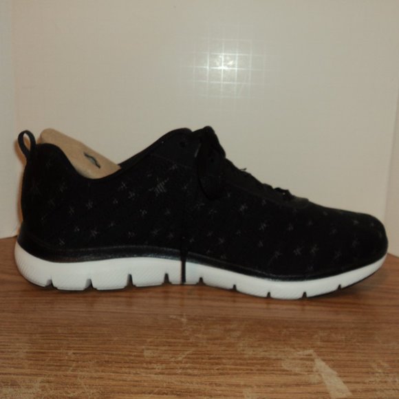 Skechers Women's Size US 11 Shoes Sneakers Black Stars Lace Up - Picture 6 of 10